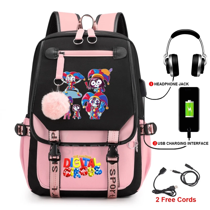 Backpack The Amazing Digital Circus Capacity Junior Student School Bags Teen Girl Laptop Casual Hikking Student Computer Mochila