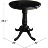 Round Top Pedestal Table 30 Inch Solid Wood Kitchen Counter Height Furniture For Dining Room 3