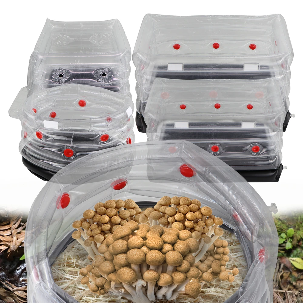 

Mushroom Grow Kit Spawn Grow Bag Inflatable Monotub Plug Filter for Fresh Air Exchange Seed Seedling Nursery Box for Home Garden