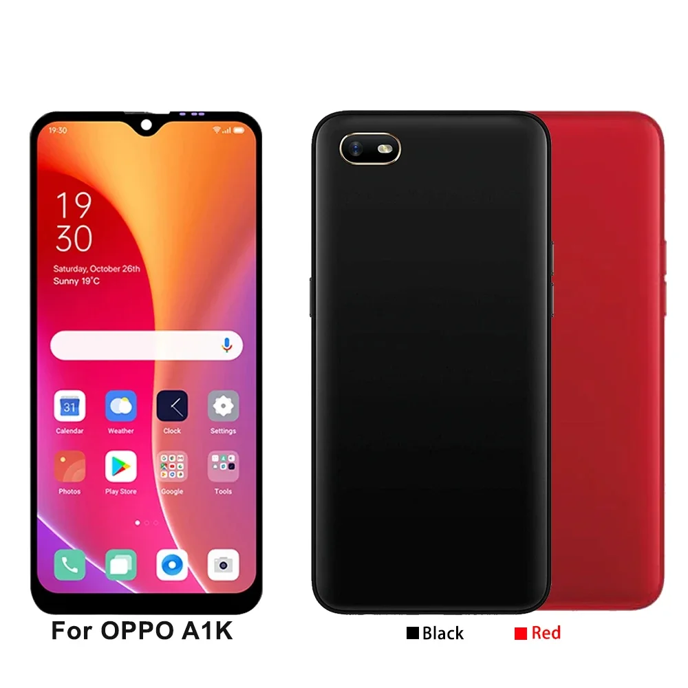 프레임이 있는 LCD 디스플레이 터치 스크린 디지타이저, Oppo Realme C2 RMX1941 RMX1945, Oppo A1k CPH1923 용 AMOLED, 6.1 인치