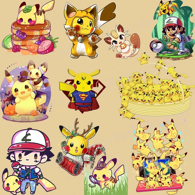 Anime Pokemon Pikachu Patches for Clothing Japan Iron on Patches Clothes  Heat Transfer Stickers for Boy Girl T-shirt Patch Decor