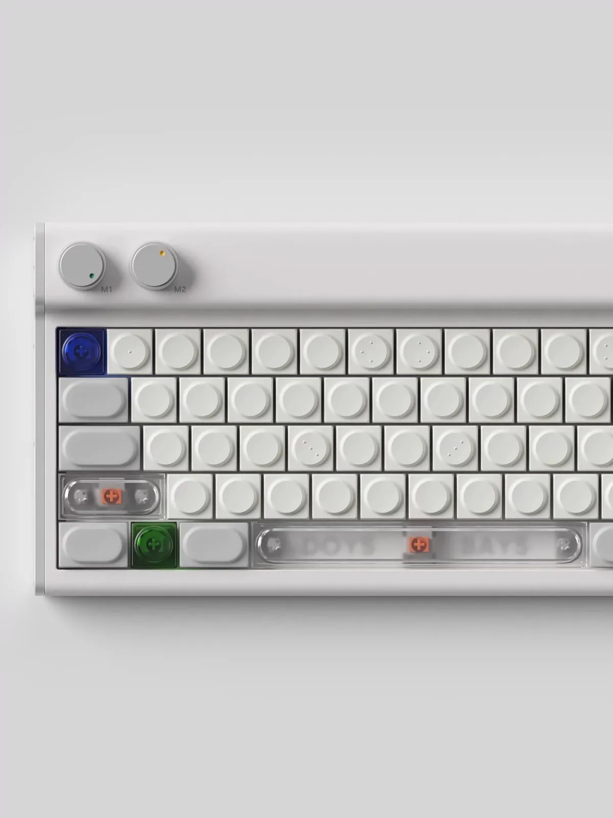 

Transparent Frosted Feel Germany PC Mechanical Chain Disk Keycaps, Color Blocks, 1U Without Engraving, 16 Colors