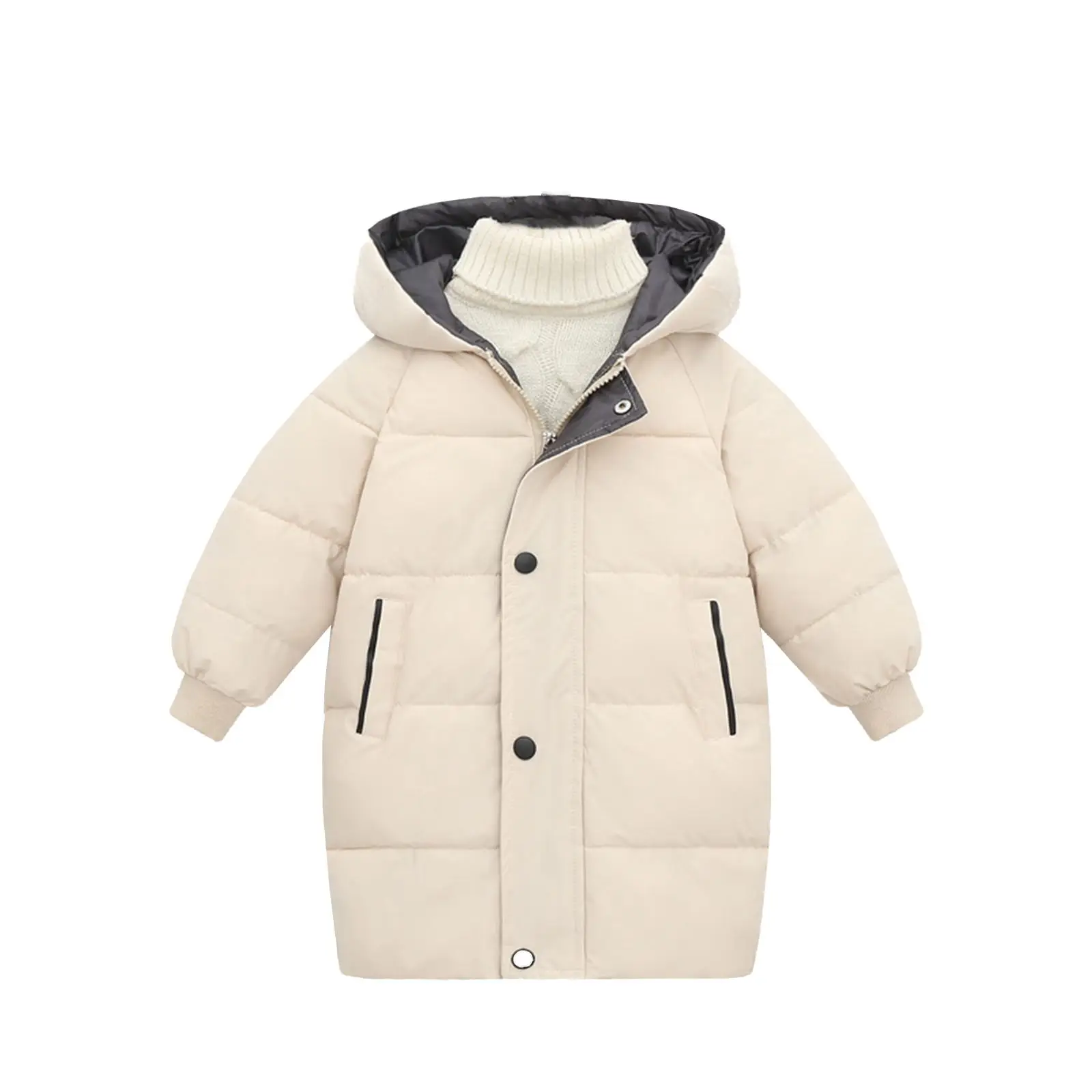 

Детские зимние куртки с капюшоном для девочек и мальчиков хлопковое пальто средней длины ветровка теплая верхняя одежда на подкладке