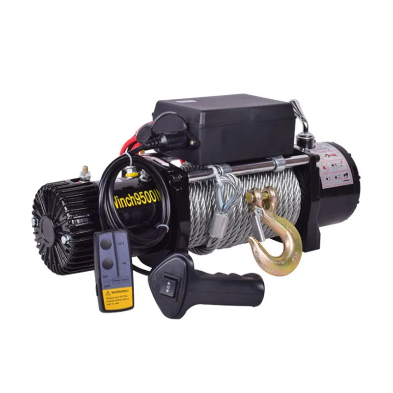 Electric Winch, Electric winch 12v-24v car electric hoist off-road vehicle self-help household small wire rope hoist