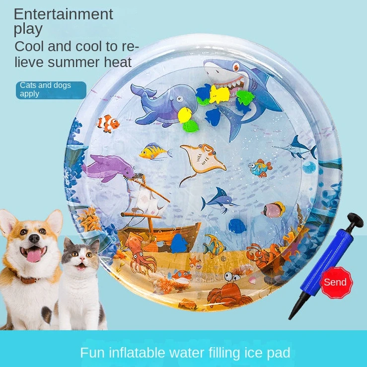 

Летняя подстилка для домашних животных, летнее гнездо для кошек и собак, большая летняя подстилка для охлаждения воды, Надувное крутое гнездо, игрушки для домашних животных с водяным наполнением