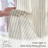 JINCHAN 2 Panels Linen Kitchen Curtains Japanese Striped Short Cover Curtains Rod Pocket Home Interior Shade Window Drapes Cafe 4