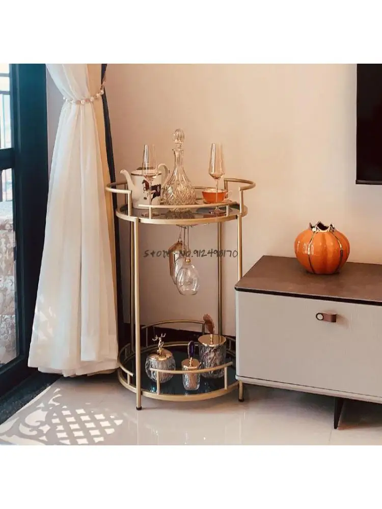 European style dining car trolley round household living room tea car showroom restaurant wine beauty shop hair salon tool