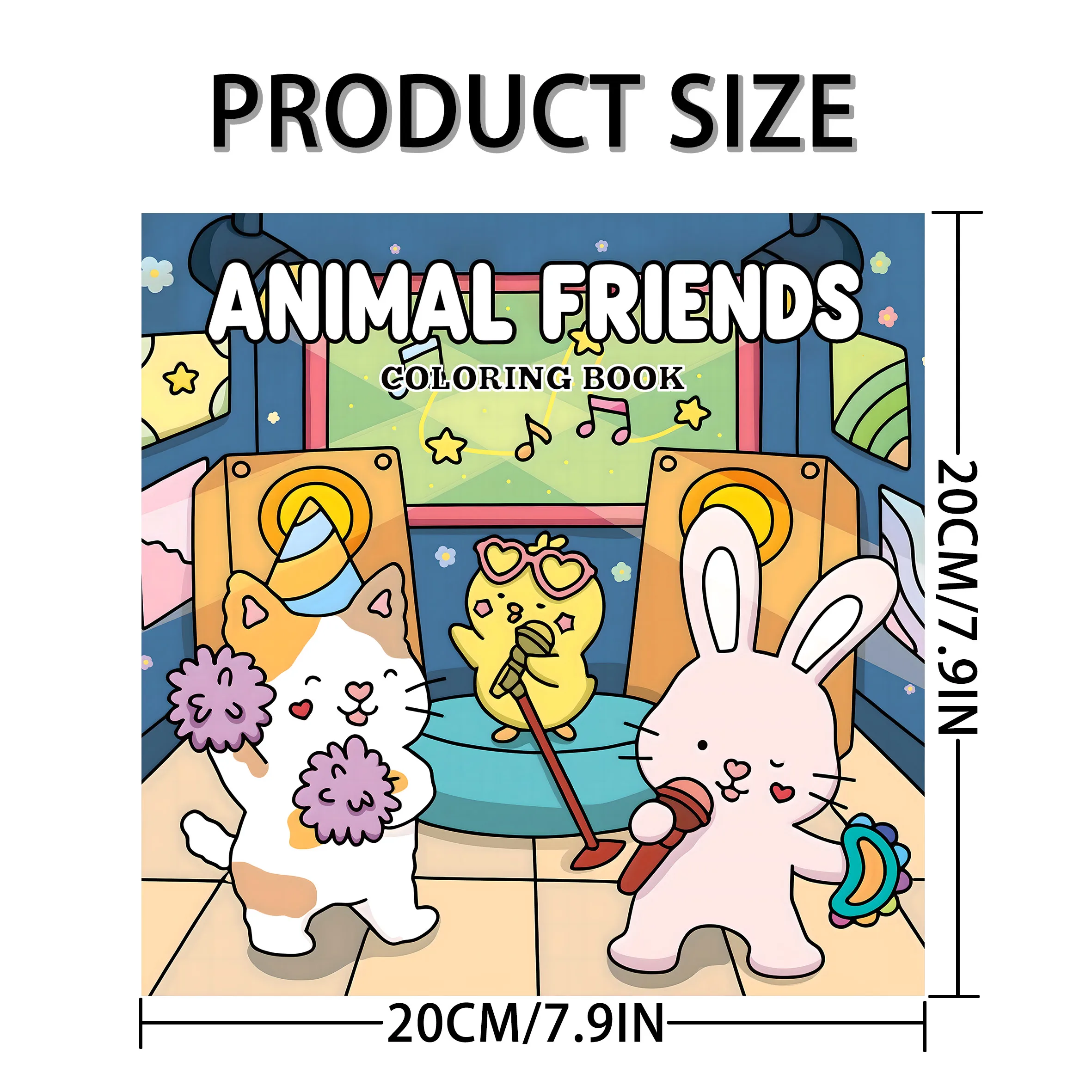 Animated Cute Animals Coloring Book: A Picture Book Adventure Featuring a Group of Friends 2