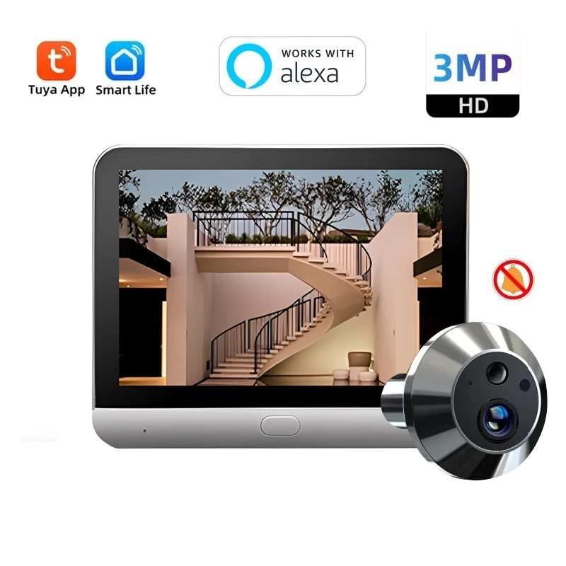2025 Mini Peephole camera Tuya Smart 130 Wide Angle 3MP