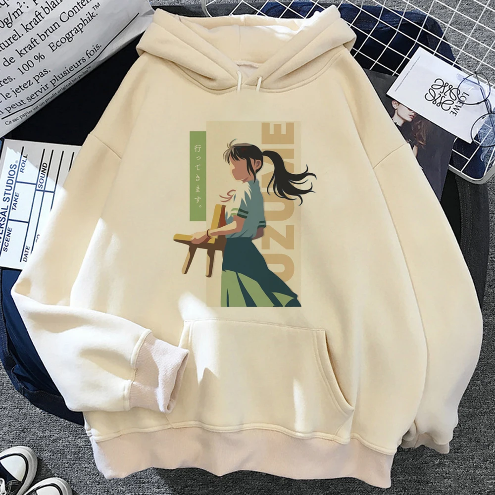 

Suzume hoodies women Winter aesthetic harajuku streetwear tracksuit Hooded Shirt women anime Hooded Shirt