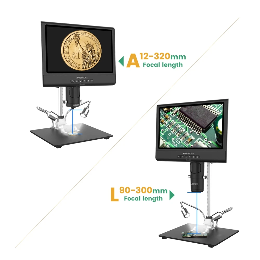 Andonstar AD209 10.1 inch Digital Microscope 1080P Adjustable LCD Display Microscope for Soldering Microscope Phone Watch Repair 6