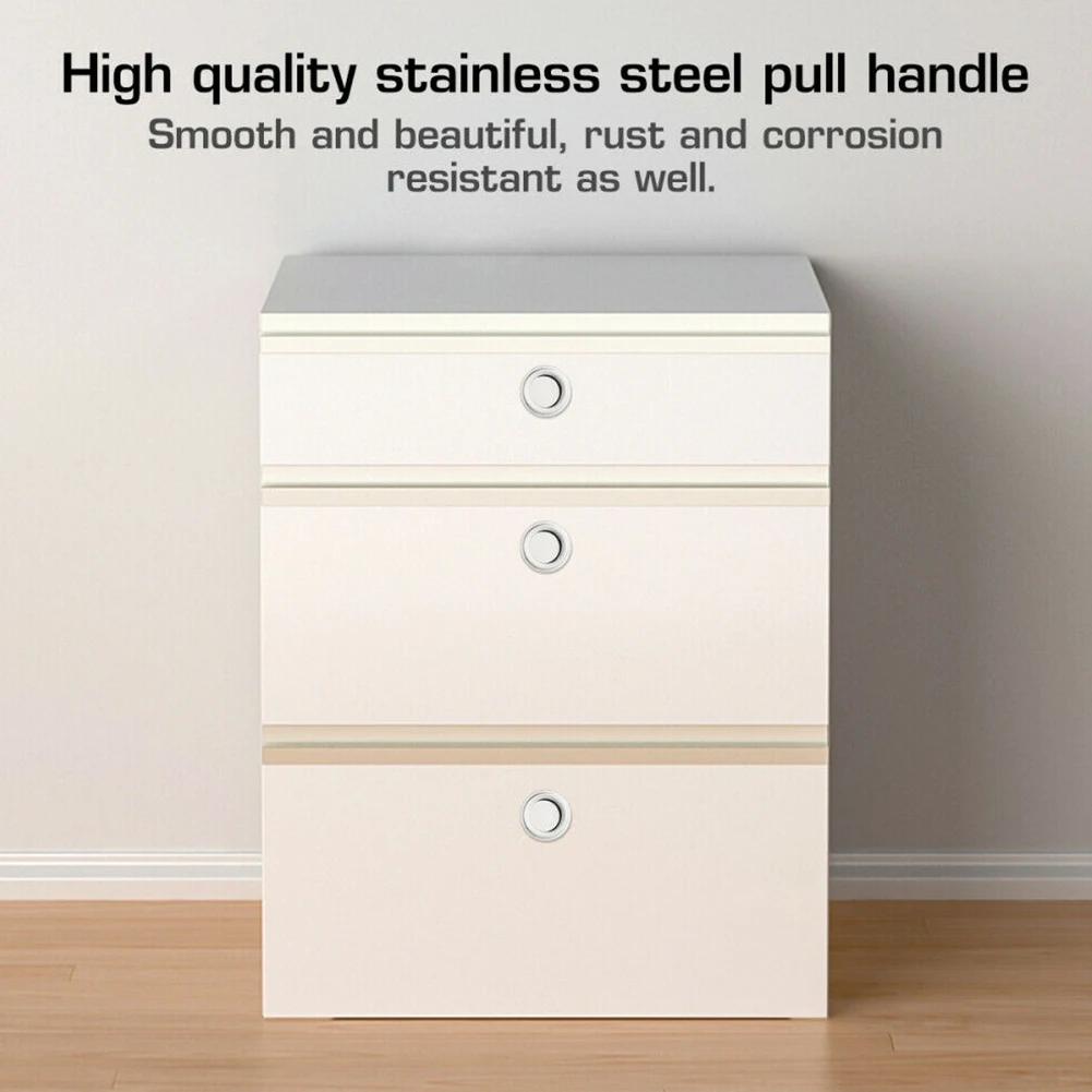 Description Picture 5 of itemSliding Doors Round Hole Handle Cabinet Concealed Handle 4 X 3.5 X 1 Cm Round Silver Brand New Convenient Useful