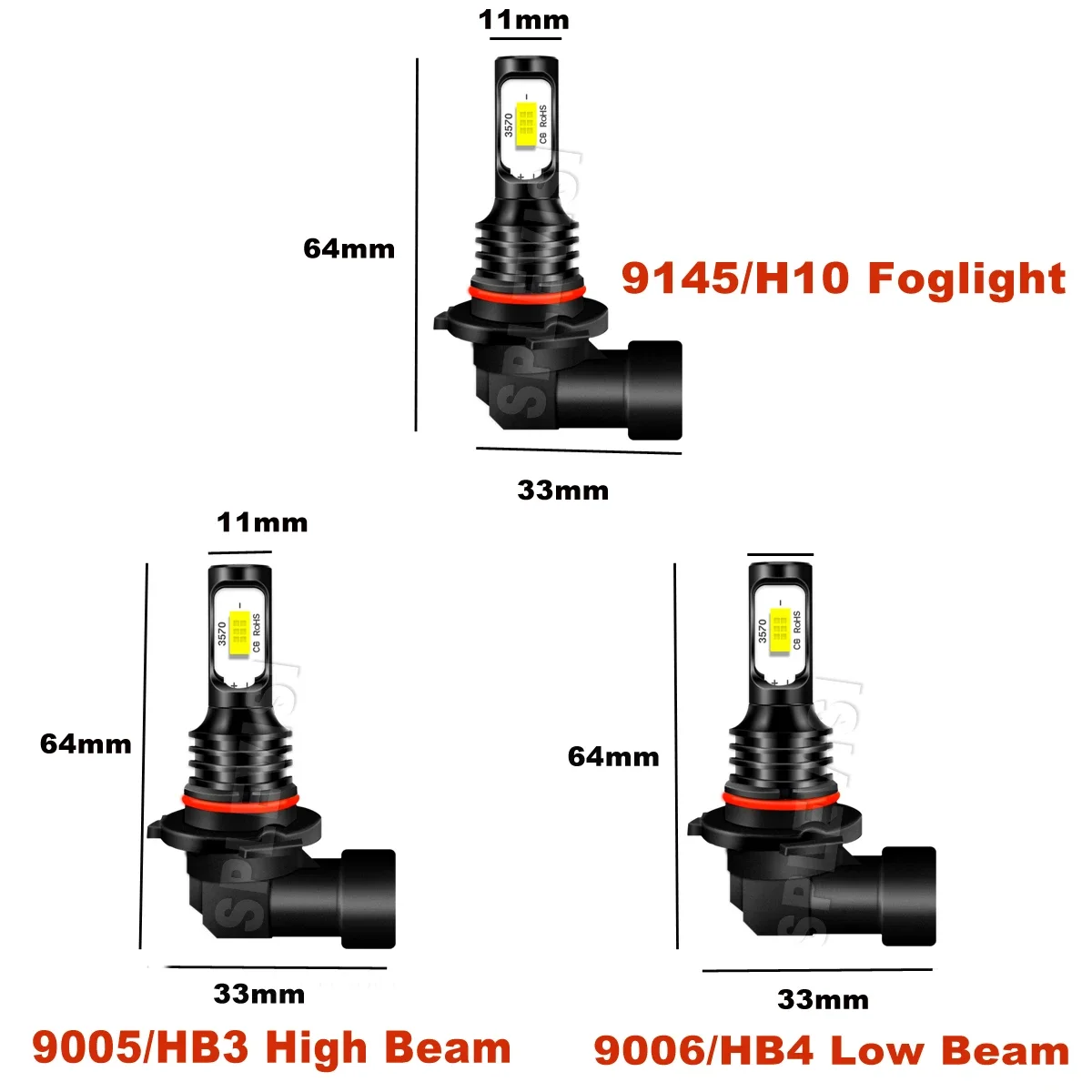 Led Car Light CSP Chips Pure White Compatible  For Cadillac CTS 2003 2004 2005 2006 2007 High Beam 9005 Low Beam 9006 Fog 9145