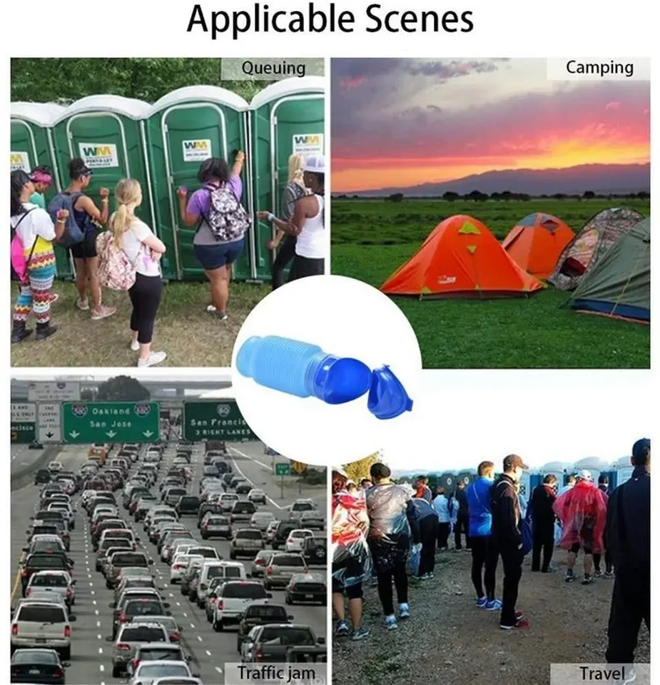 Orinatoio Da Viaggio Portatile 2 Pezzi | 750ml | Termoretraibile | Per Uomini E Donne | Emergenza E Outdoor