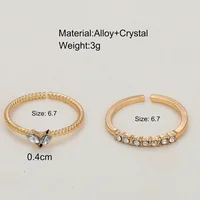 Zunderes-Bague de Luxe en Forme de Cœur pour Femme, Anneau Ouvert Réglable, Tissage en Strass, Bijoux de Fiançailles et de Mariage, Cadeaux à la Mode pour Petite Amie 6