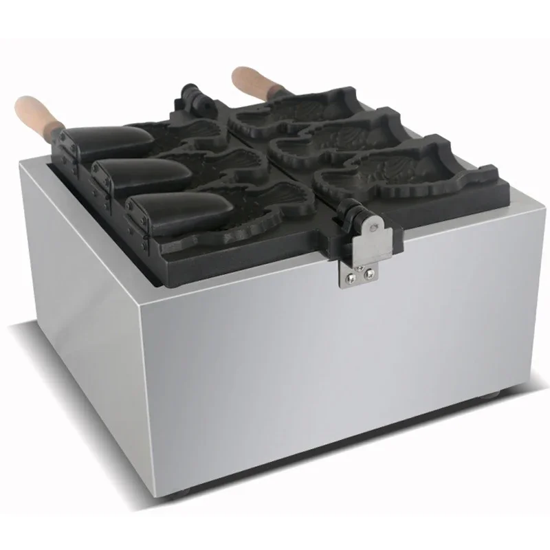 FY-1103B Commercial Use Ice cream Taiyaki machine Fish cone waffle maker ice cream Fish molds 2000W 5