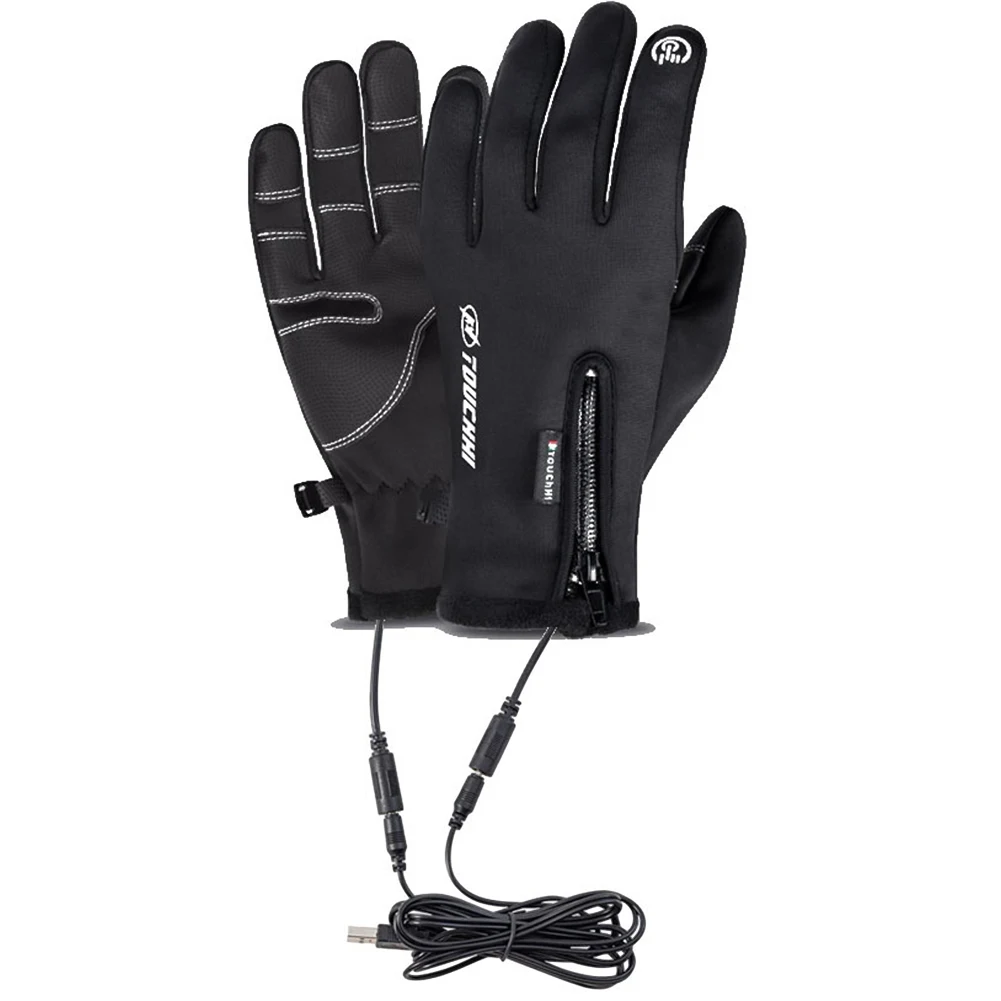 Winter Gloves Men Women Heating Warm Touchscreen Gloves USB Winter Electric Heated Gloves Hiking Skiing Fishing Cycling Mittens