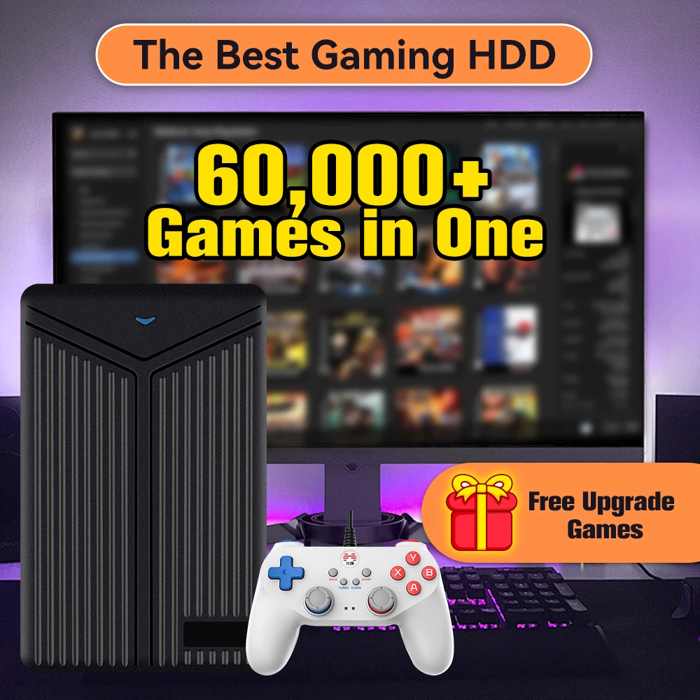 

JMachen Hyper Base MIX Retro Gaming HDD Game Console Retrobat＆Launchbox＆Playnite for PS4/PS3/PS2/WIIU Emulator 60649Games for PC