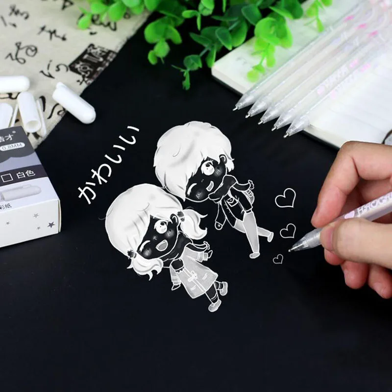 1pc 0.8mm High Light Hand-Painted White Pen Art Painting Pen Diy Creative Design Paint Pen Fine Head For Sketch White Paint Mark