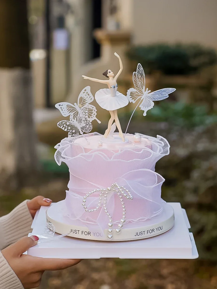 Ballerina Girl Cake Toppers Dancing Ballerina Girl Figurine Happy Birthday Ballet Girls Cake Decor Supplies