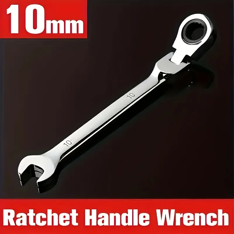 10mm professional grade chrome vanadium steel ratchet wrench - double-ended reversible design for automotive hand tools