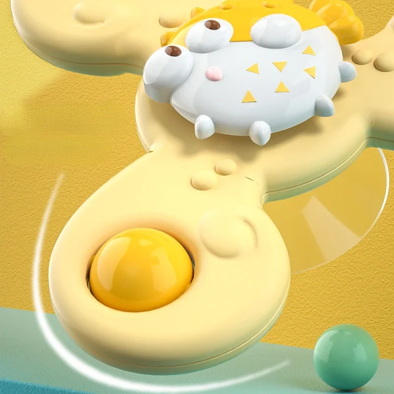 3Pcs/Set Early educational marine animal sucker spinning Baby Bath toy Bathing Spinner Cartoon Rattles Fidget Toys For Children 5