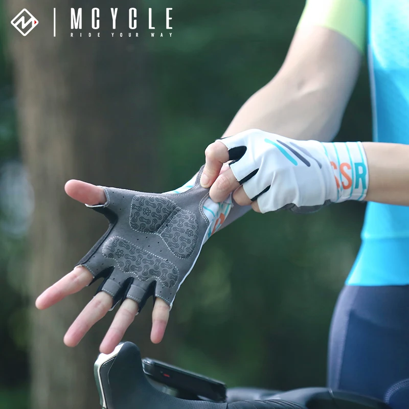 Mcycle 하이 퀄리티 반 손가락 캐시미어 젤 사이클링 장갑, 남성용 산악 자전거 장갑, 반 손가락 오토바이 장갑