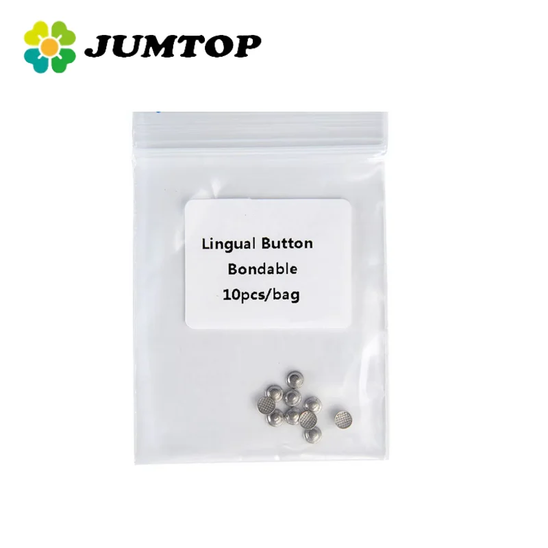 JUMTOP 10 ชิ้นทันตกรรมจัดฟัน Lingual ปุ่ม Bondable ประเภทโลหะวัสดุรอบฐานตาข่ายจัดฟันวัสดุ 1