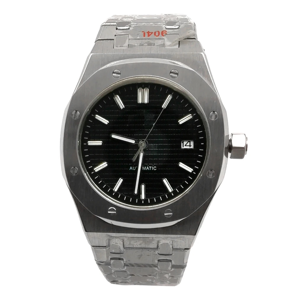 

Custom Logo 41mm Mens Mechanical watches Fashion Japan NH35 Movement Sapphire Case Automatic Men's Watch stainless steel Band