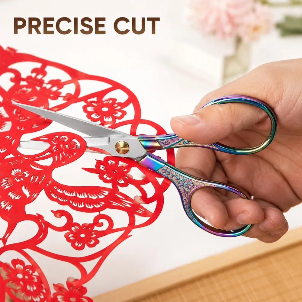 스테인레스 스틸 빈티지 재단사 가위 직물 절단용 날카로운 재봉 가위 자수실 공예 DIY 의류 용품