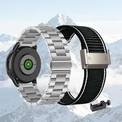 Dual - Pack Metal and Nylon Watch Bands - Assorted Styles (Silver - Black)