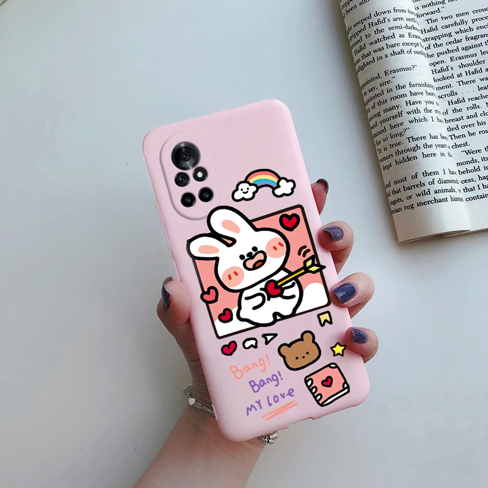 Floral Cat Cartoon Silicone Phone Protector Case - Stylish Back Cover