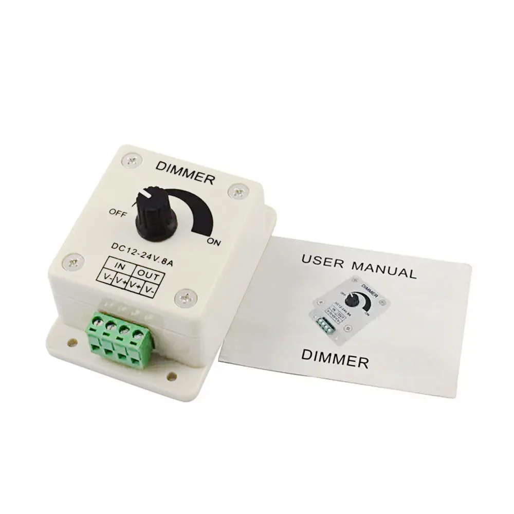 LED Dimmer Switch Smart Dimmer Switch LED Dimmer Controller Lamp Dimmer 8A Single Color Knob Dimmer 12V 24V LED Rotary Wall LED Dimmer Switch