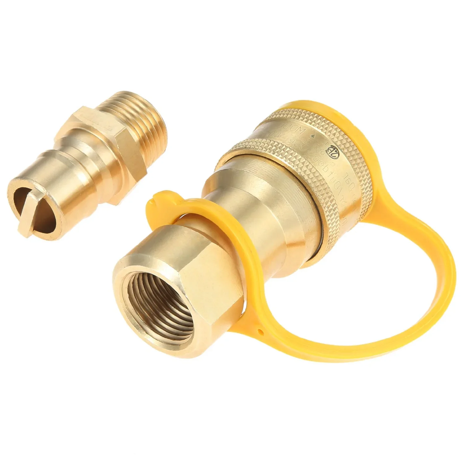 1/2" Gas Quick Connect Kit,Disconnect Connector with Male Insert Plug,Brass LP 1/2PSIG Natural Gas Propane Quick Connect Adapter