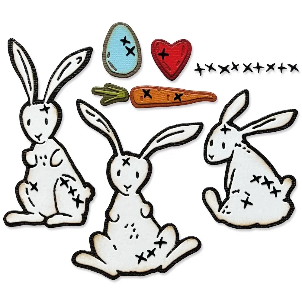 2023 Dicembre New Retro Easter Bunny Egg Carote Metal Cutting Dies For Craft Making Biglietto Di Auguri Scrapbooking No Timbri