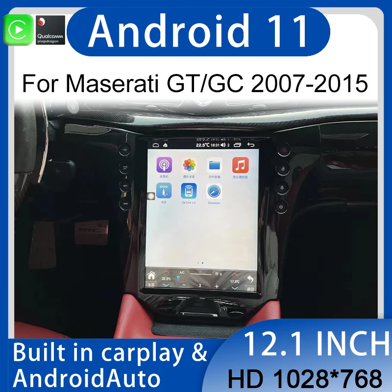 

Мультимедийная Автомагнитола для Maserati GT GC GranTurism, головное устройство с GPS-навигацией, видеоплеером Carplay, Android 11, 4G, Wi-Fi
