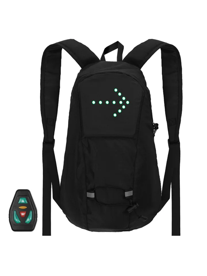Mochila LED con indicador de dirección para bicicleta, luz de