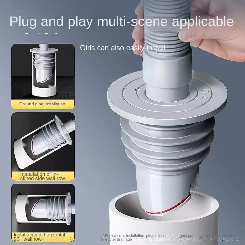 ท่อระบายน้ําซิลิโคนท่อระบายน้ําท่อซีลปลั๊กอ่างล้างจานท่อระบายน้ําปลั๊กอุปกรณ์ห้องน้ํา Siphon Tube อ่างอาบน้ําบ้านท่อระบายน้ํา Drainer 1