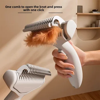 New Pet Dog Removal Brush Comb Self Cleaning Pet Hair Remover Brush For Dogs Grooming Tools Pets Dematting Comb Dogs Accessories 2