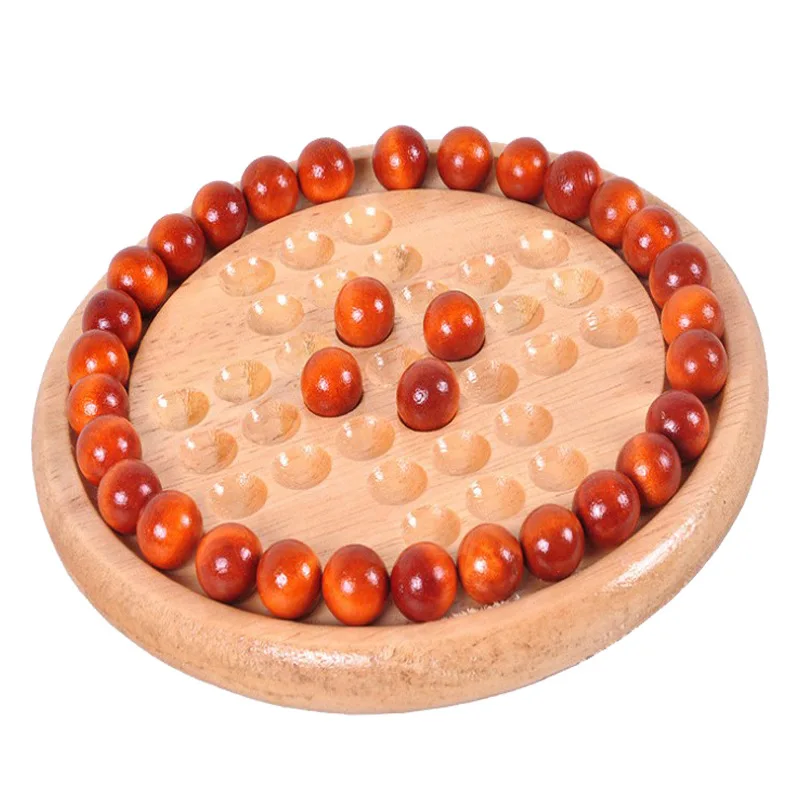 Educational Strategy Board Games For Kids Adults Single Player Chess Peg Solitaire with Marble Ideal For Family Fun Party Travel 6