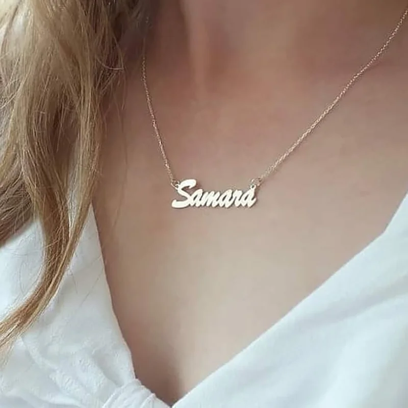 

Customized Name Necklace For Women Stainless Steel Nameplate Pendant Unisex Jewelry Birthday Gift