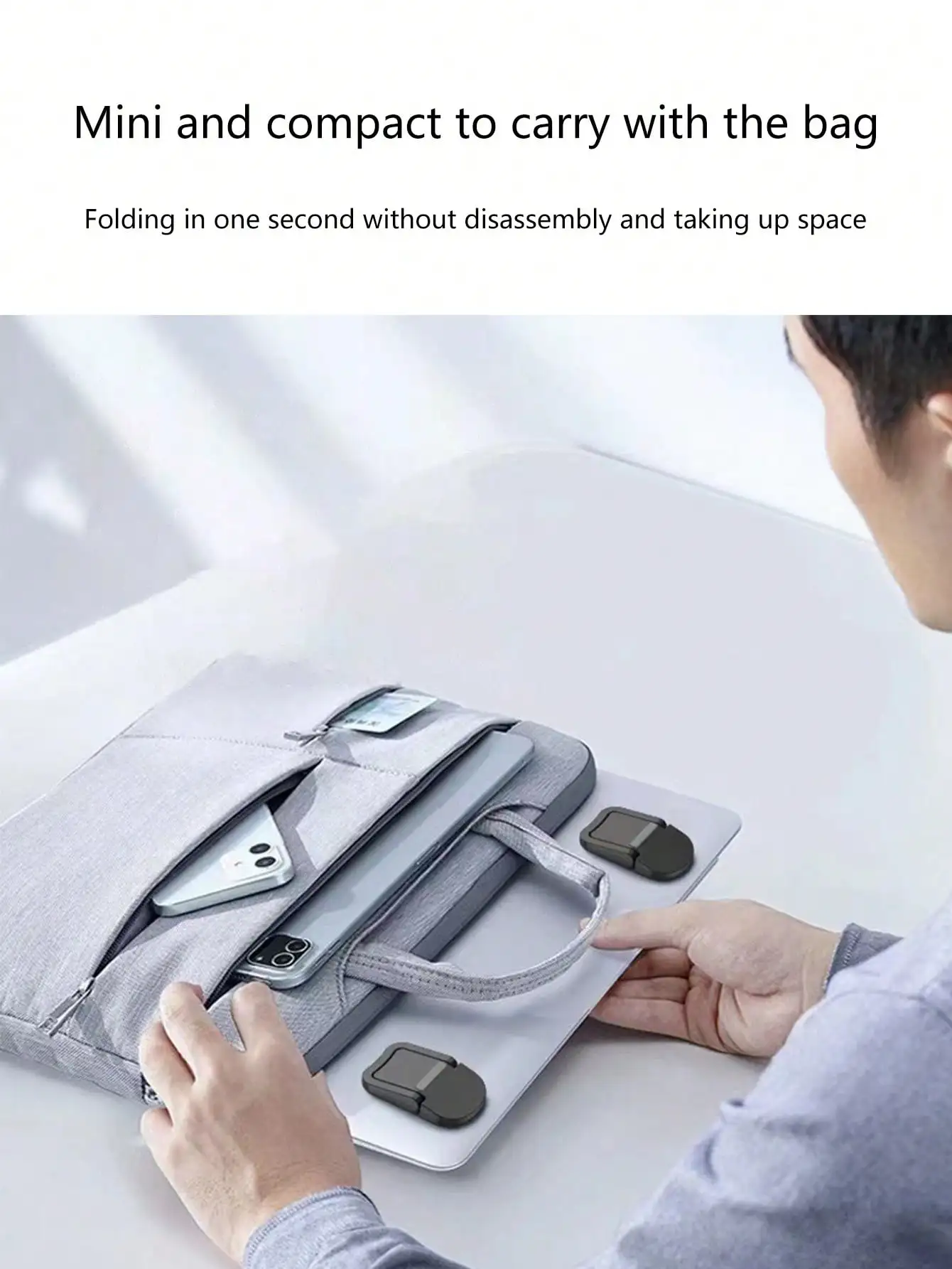 알루미늄 합금 노트북 스탠드, 휴대용 접이식 키보드 스탠드, 높이 조절 냉각 스탠드, 노트북/키보드용 범용 접이식 투명 스탠드