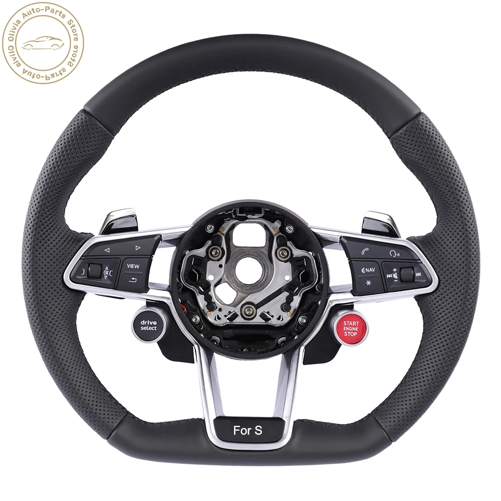 

For Audi R8 RS RS3 RS7 A3 A4 A5 A7 Q7 TT semi perforated multifunctional steering wheel with assembly accessories