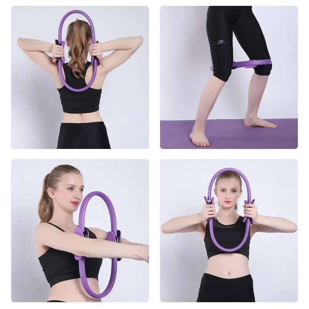 38cm Yoga Fitness Pilates Ring Women Girls Circle Magic Dual Exercise Home  Gym Workout Sports Lose Weight Body Resistance 6Color