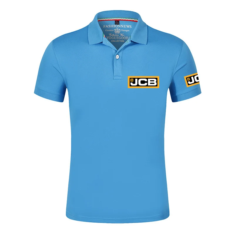 

2023 Excavator Jcb Decal 35% Cotton Polo Shirts for Men Casual Solid Color Slim Fit Polos New Summer Fashion Brand Clothing