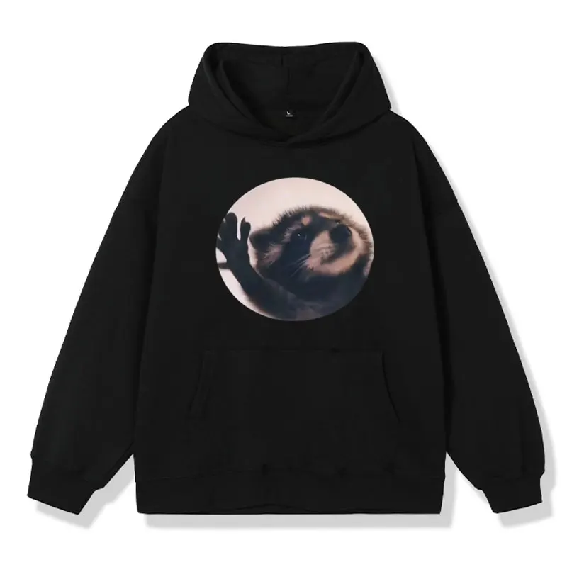 Pedro Pedro Dancing Raccoon Hoodie Men's Women's Funny Meme Gift Fashion Long Sleeve Sweatshirt Oversized Cotton Fleece Pullover