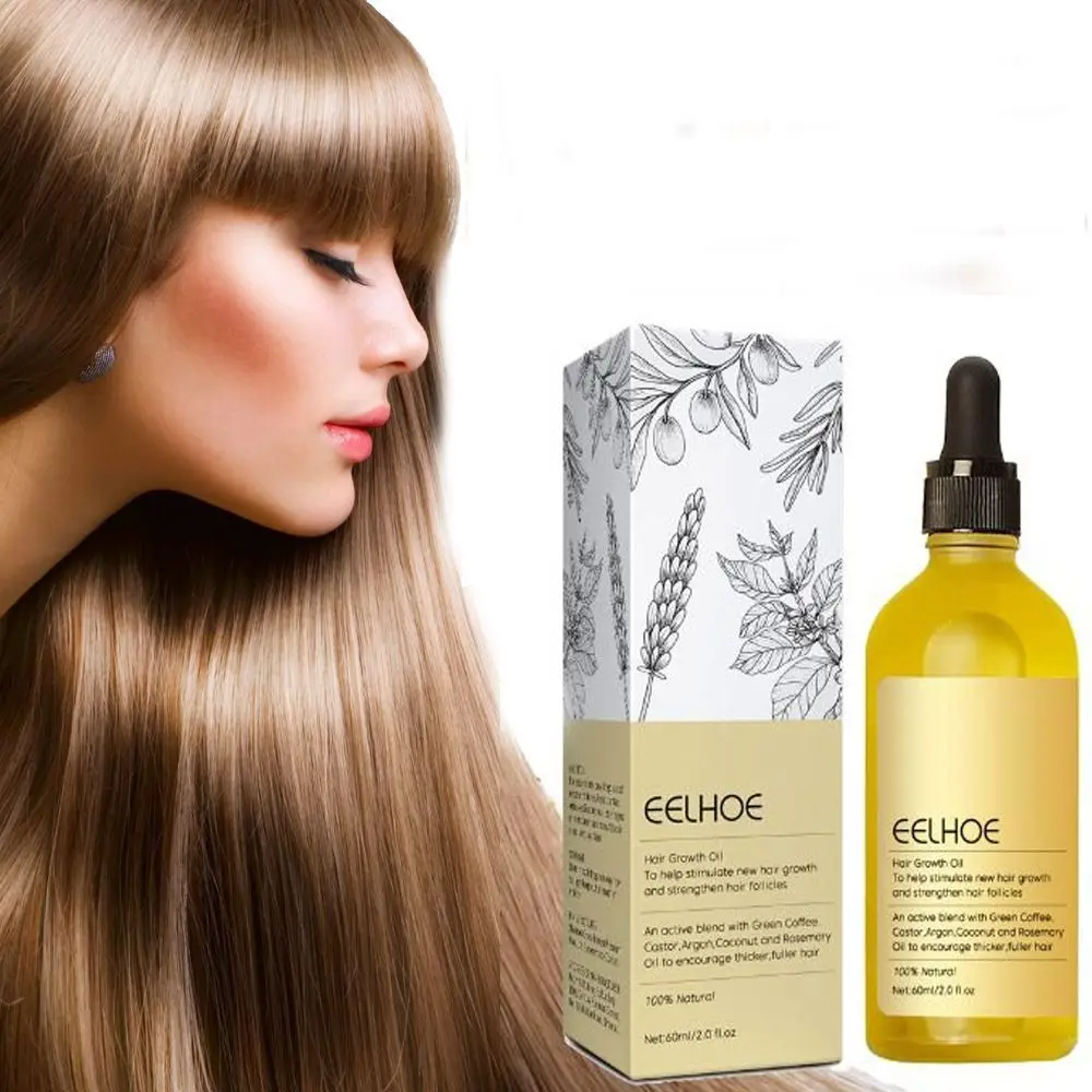 

1PC 60ML Natural Hair Growth Oil Veganic For Thin Hair Growth Strengthen Nourishing Dry Damaged Hair Rosemary Organic Oil