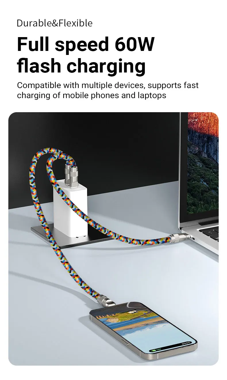 Gopala USB-C to USB-C PD 60W Fast Charger Cable 3.9ft 480Mbps Transfer Speed for iPhone 15 Series iPad Samsung Galaxy Tablets