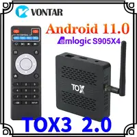 TOX3 Smart TV Box Android 11 4 ГБ 32 ГБ Amlogic S905X4 Dual Wi-Fi 1000M BT4.1 Поддержка AV1 4K 60 кадров в секунду DLNA
