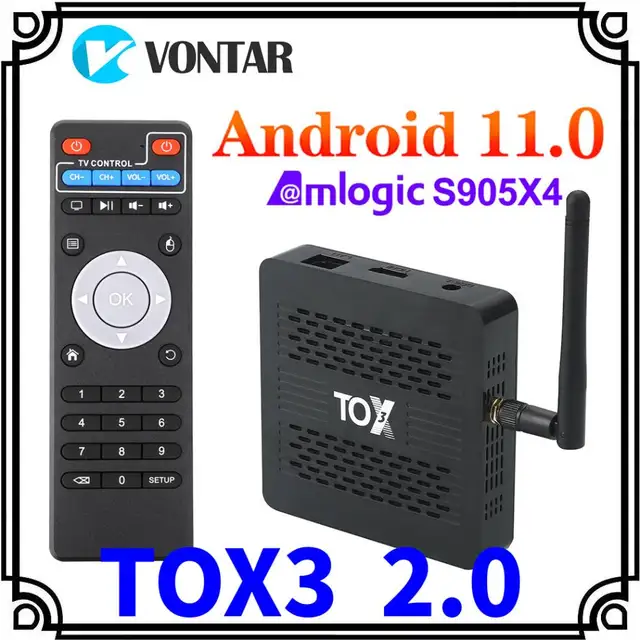 TOX3 Smart TV Box Android 11 4 ГБ 32 ГБ Amlogic S905X4 Dual Wi-Fi 1000M BT4.1 Поддержка AV1 4K 60 кадров в секунду DLNA